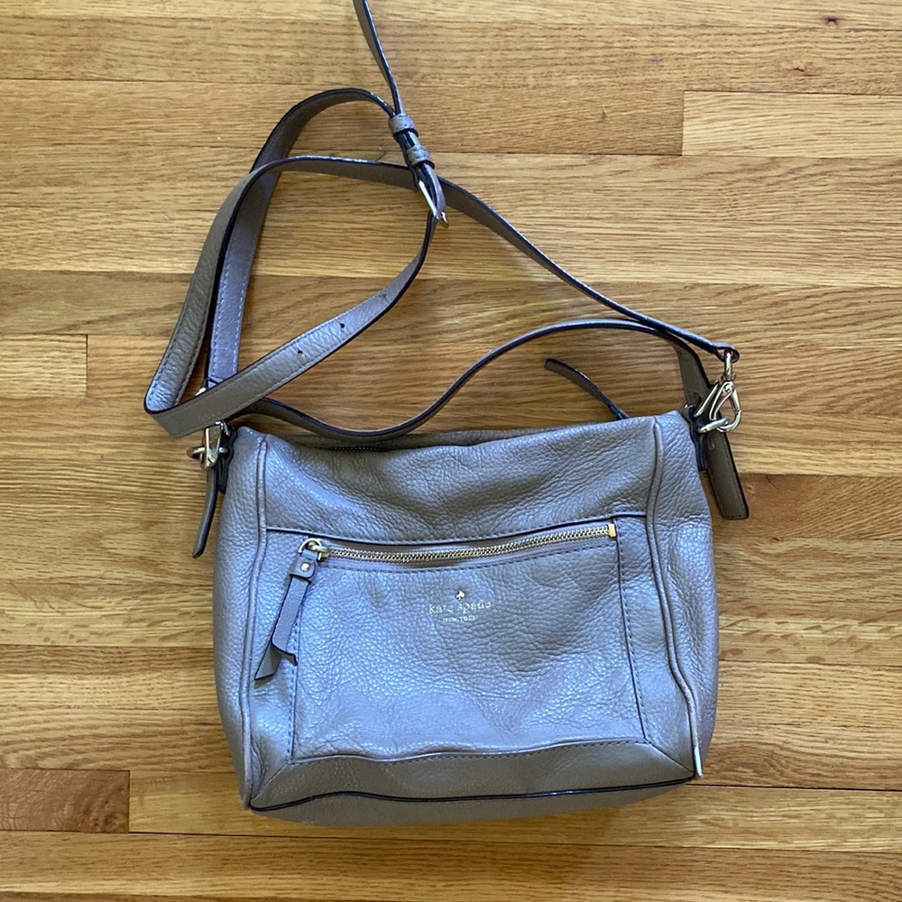 kate spade Gray Leather Convertible Crossbody Bag